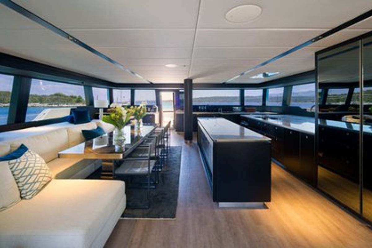 Salon of n + 1, a Sunreef Yachts Sunreef 70 catamaran at Grad Kaštela, Croatia