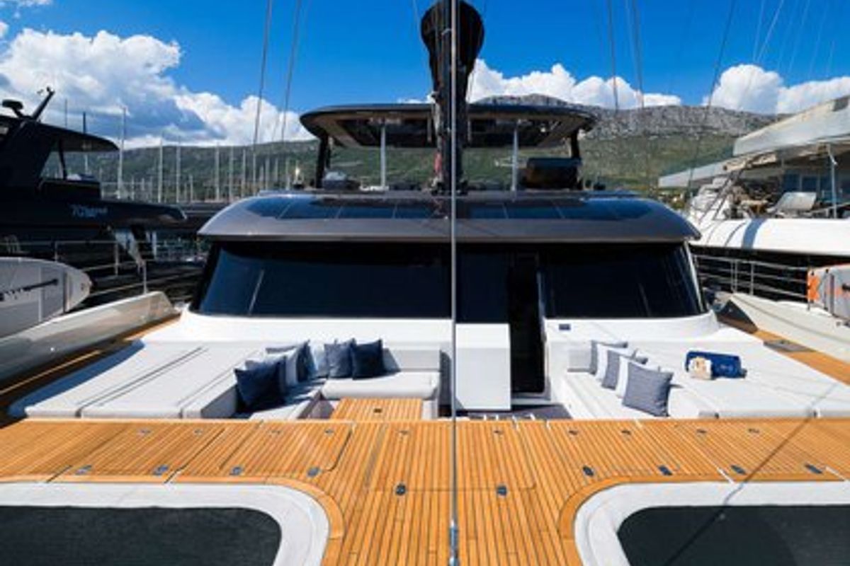 Deck of n + 1, a Sunreef Yachts Sunreef 70 catamaran at Grad Kaštela, Croatia