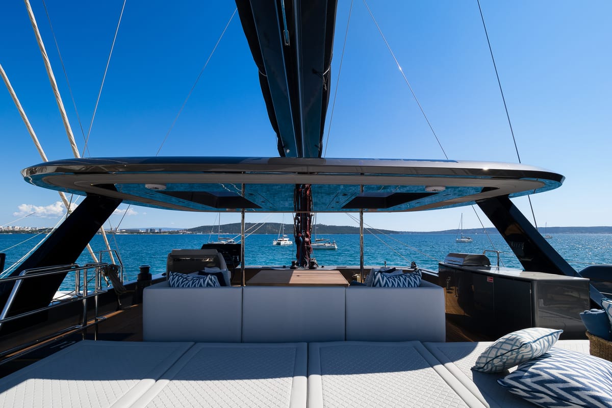 Deck of n + 1, a Sunreef Yachts Sunreef 70 catamaran at Grad Kaštela, Croatia