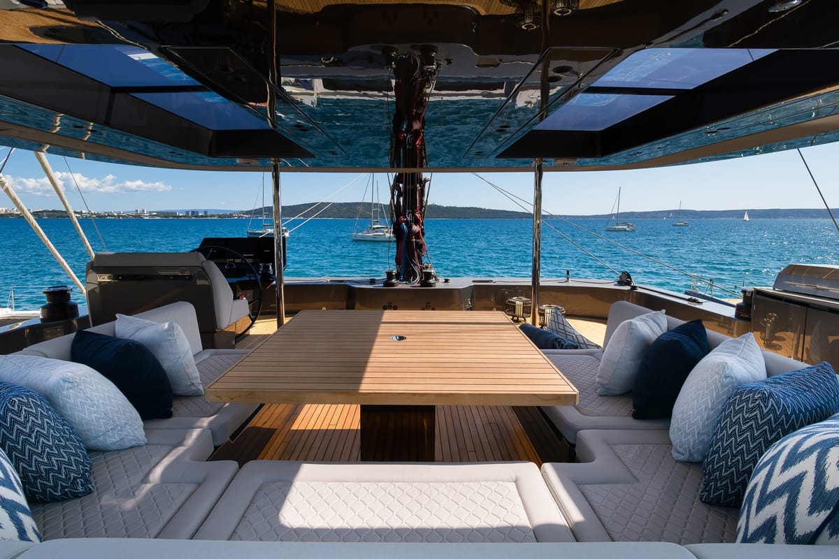 Deck of n + 1, a Sunreef Yachts Sunreef 70 catamaran at Grad Kaštela, Croatia