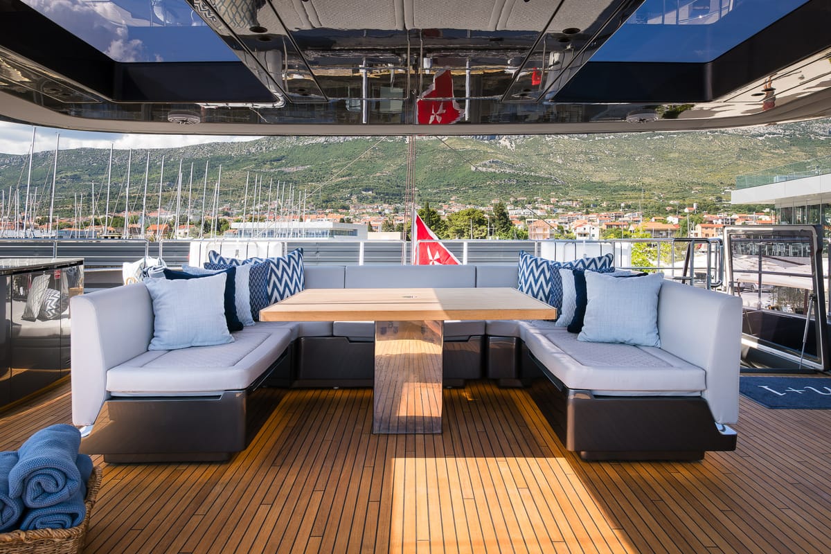 Deck of n + 1, a Sunreef Yachts Sunreef 70 catamaran at Grad Kaštela, Croatia