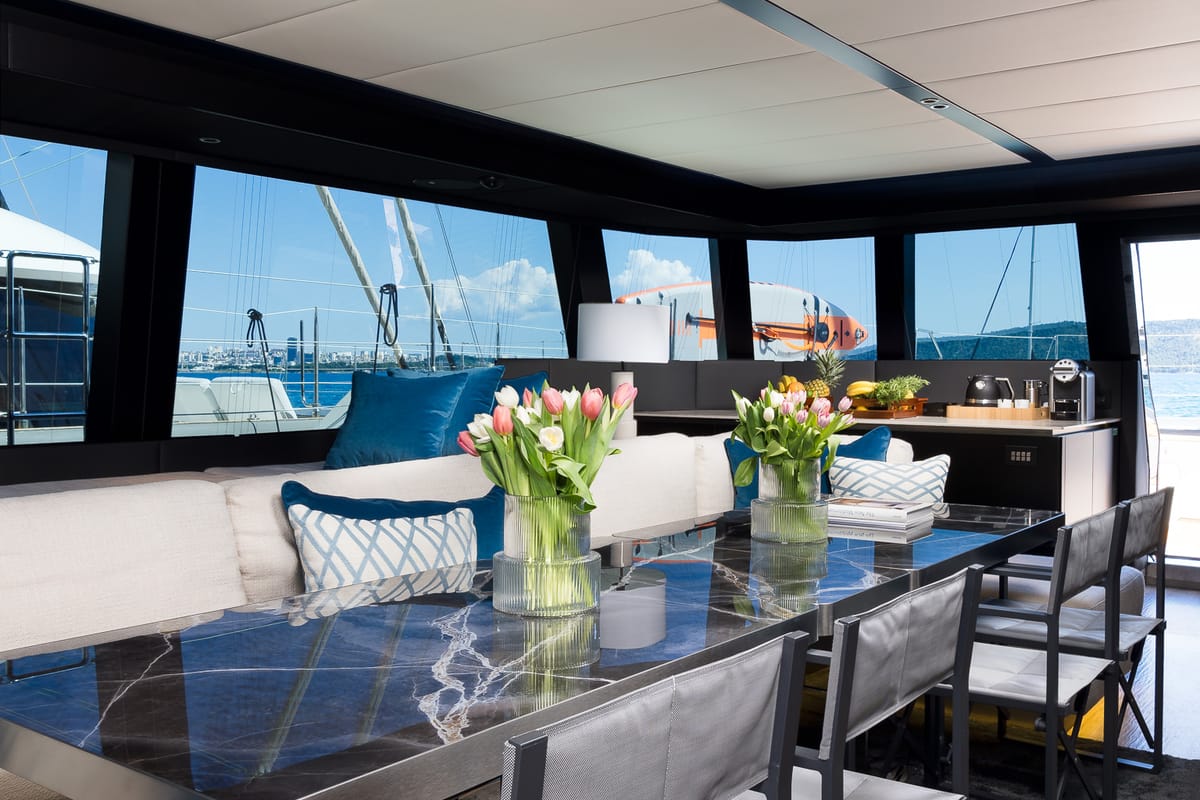 Salon of n + 1, a Sunreef Yachts Sunreef 70 catamaran at Grad Kaštela, Croatia