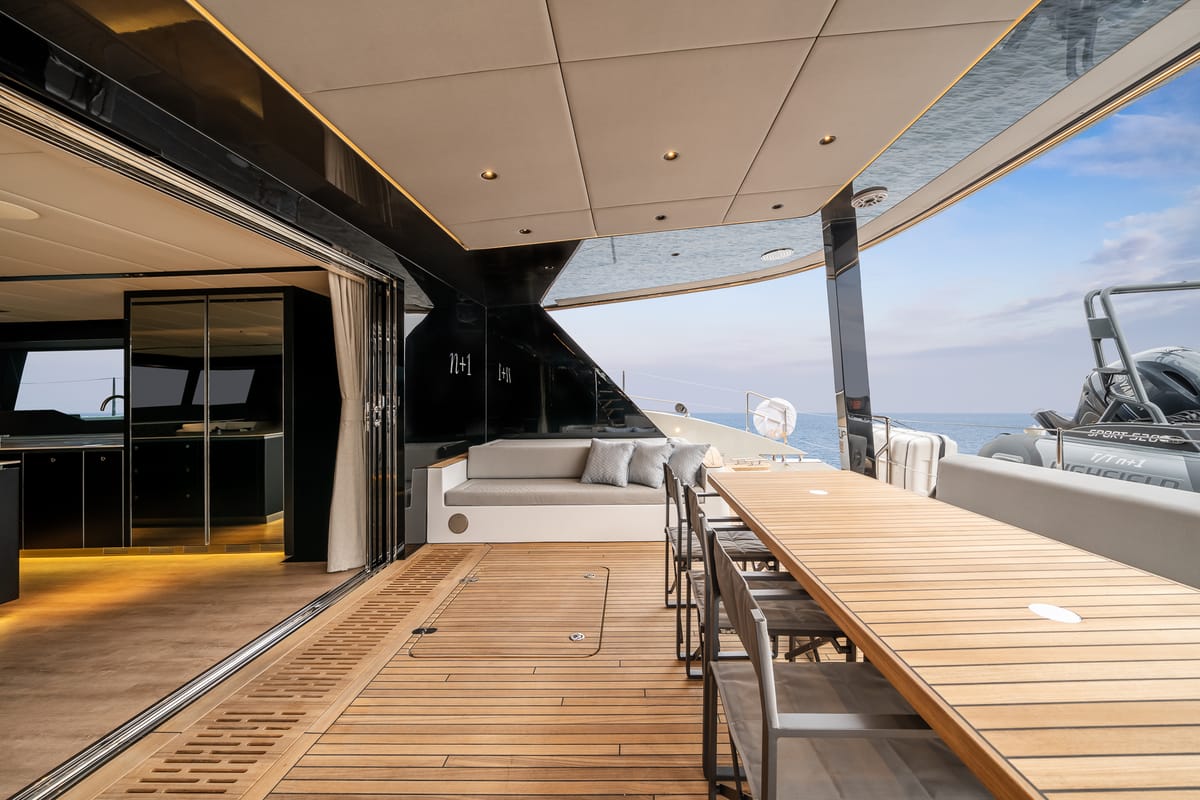 Deck of n + 1, a Sunreef Yachts Sunreef 70 catamaran at Grad Kaštela, Croatia