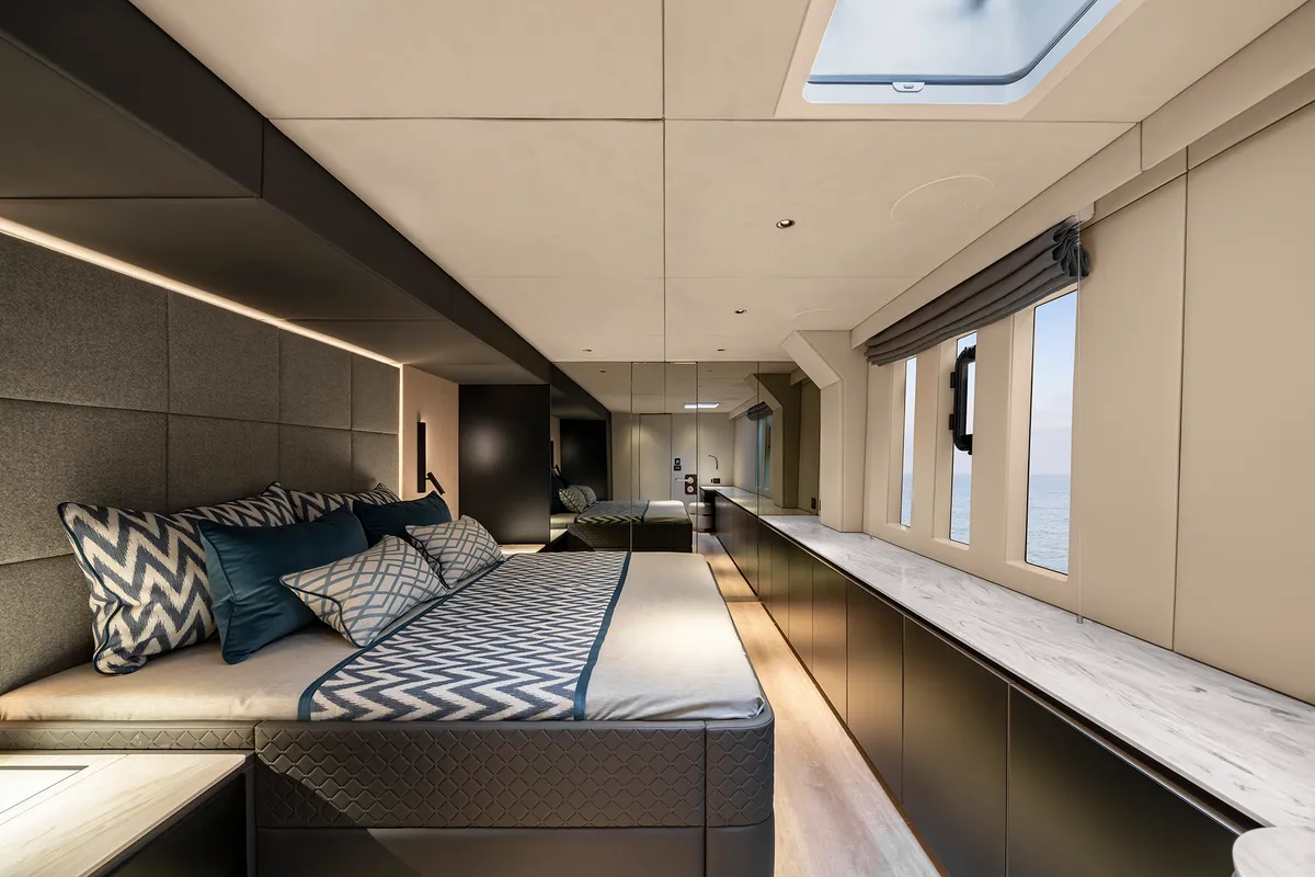 Cabin on n + 1, a Sunreef Yachts Sunreef 70 catamaran at Grad Kaštela, Croatia