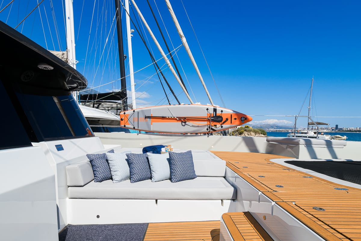 Deck of n + 1, a Sunreef Yachts Sunreef 70 catamaran at Grad Kaštela, Croatia