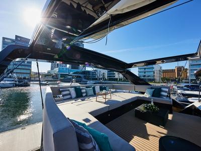 Deck of Wave, a Wave Catamarans Wave 50 catamaran at Olbia, Italy