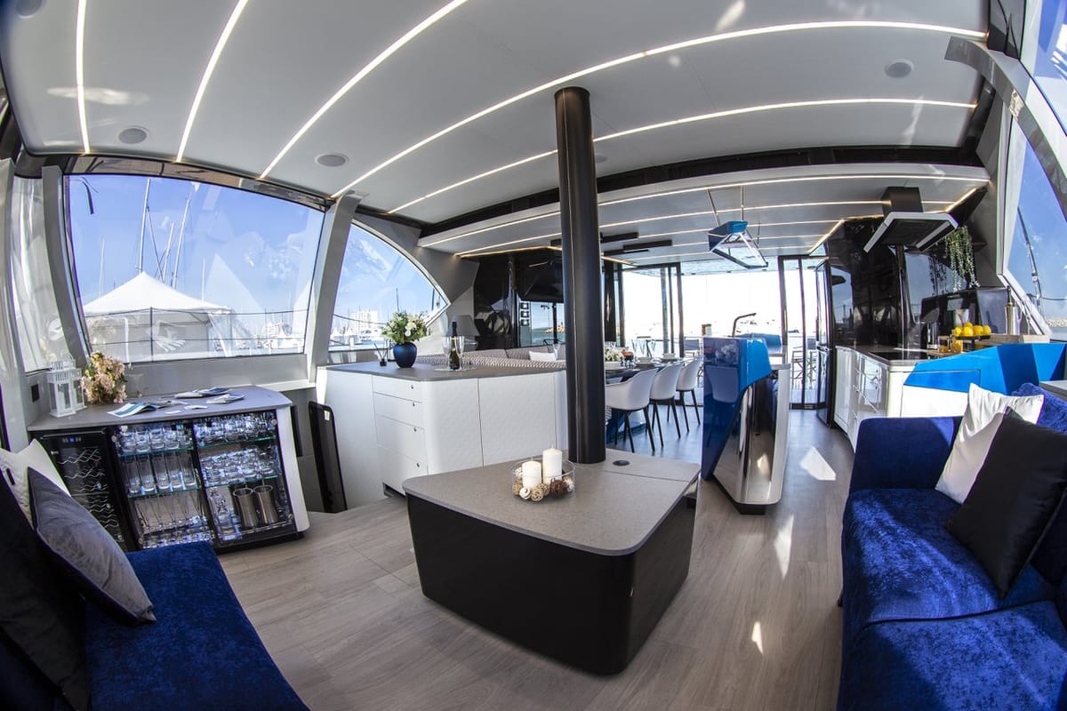 Salon of Wave, a Wave Catamarans Wave 50 catamaran at Olbia, Italy