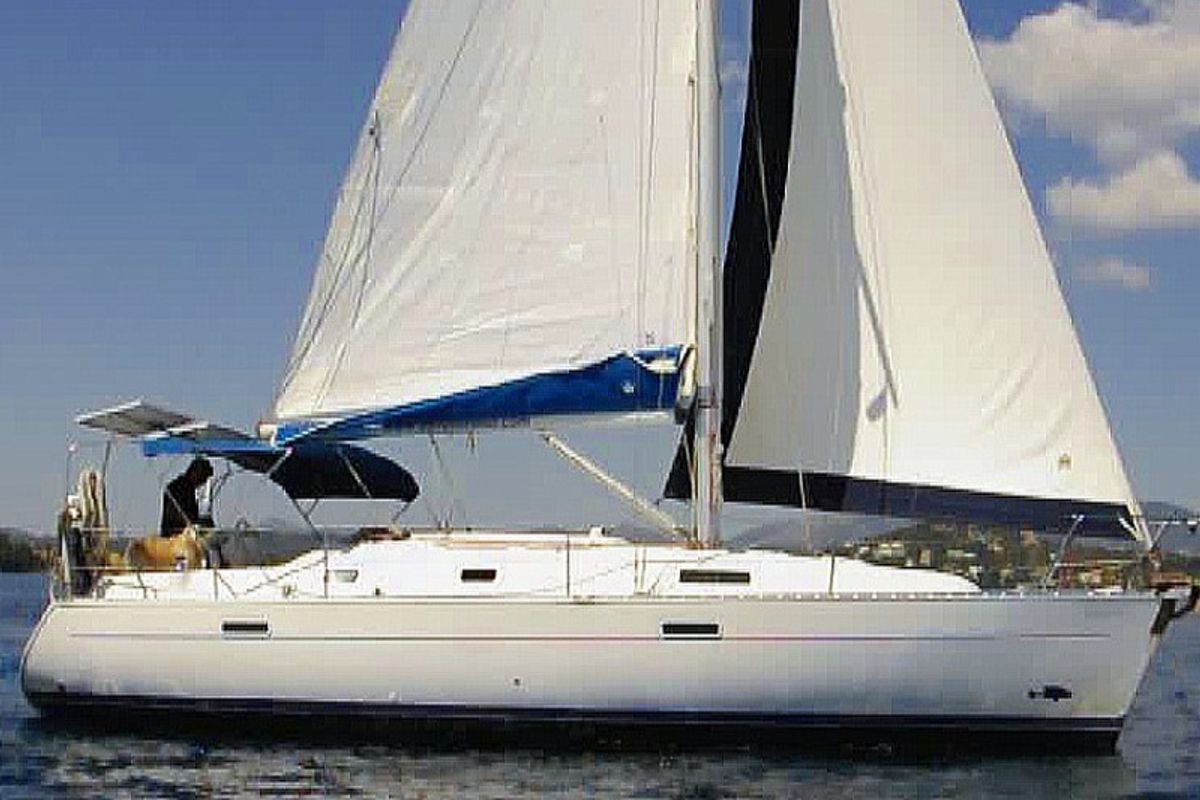 Exterior view of Romantika, a Beneteau Oceanis 331 sailboat at Gouvia, Greece