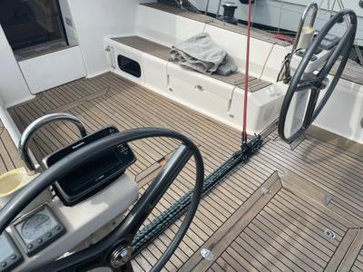 Cockpit of Carolina - cabin 2, a Elan 450 sailboat at Rodi Garganico, Italy