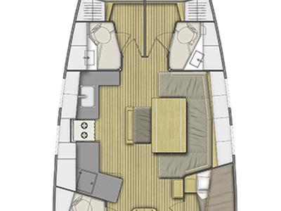 Floor plan of Athanasia, a Beneteau Oceanis 46.1 sailboat at Athens, Greece