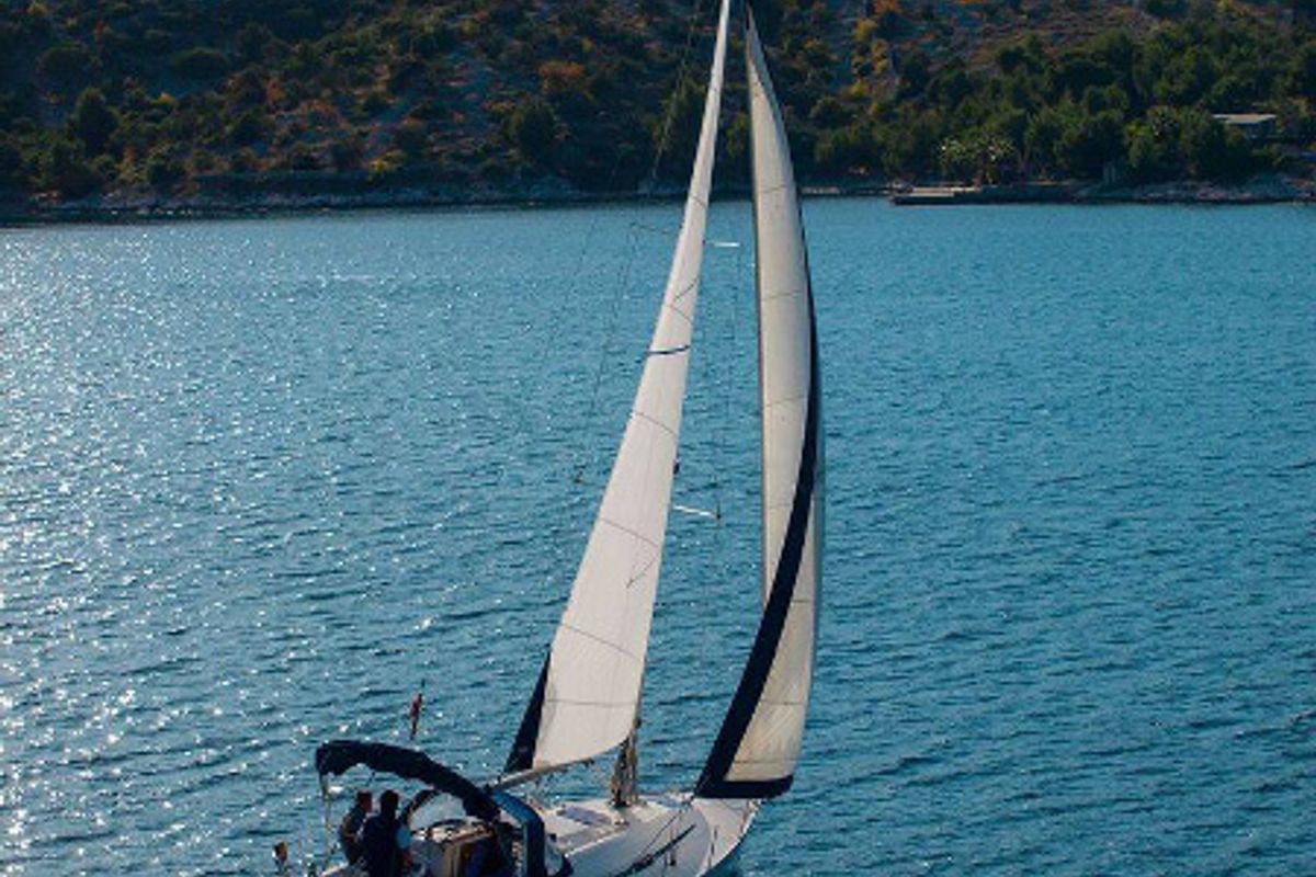 Exterior view of Sea Star, a Bavaria 32 Cruiser sailboat at Primošten, Croatia