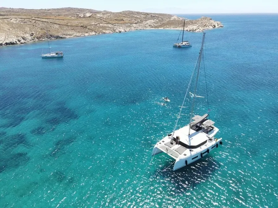 Exterior view of Blue Horizon, a Dufour 48 Catamaran catamaran at Preveza, Greece