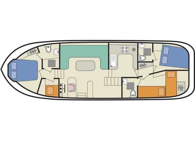 Floor plan of Shannon Star - Budget 6, a Cygnet Shannon Star motorboat at Carrick-on-Shannon, Ireland