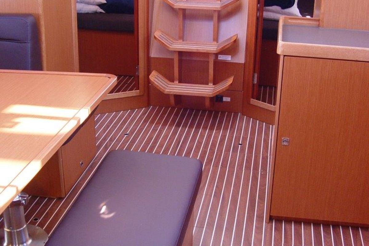 Salon of Fenice, a Bavaria Cruiser 46 sailboat at Olbia, Italy