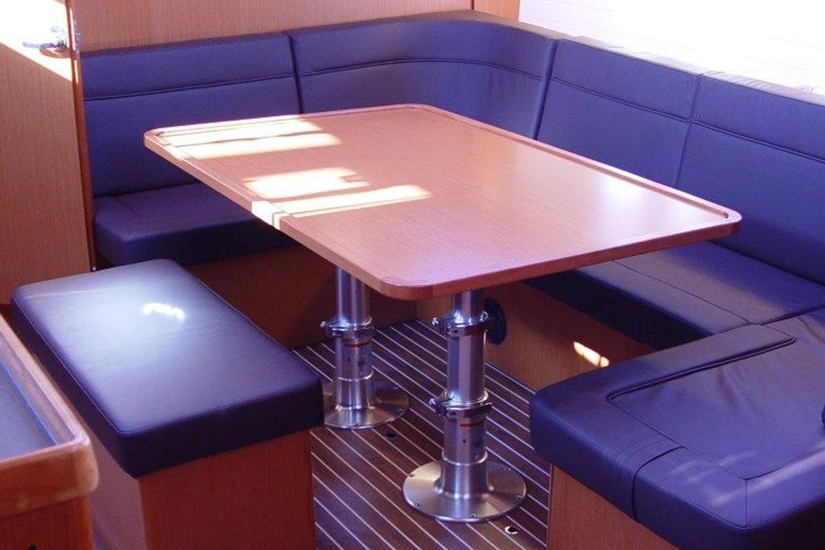 Salon of Fenice, a Bavaria Cruiser 46 sailboat at Olbia, Italy