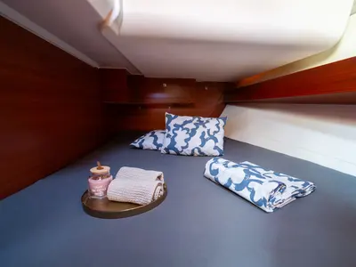 Cabin on Cetus, a Dufour 382 Grand Large sailboat at Grad Pula, Croatia
