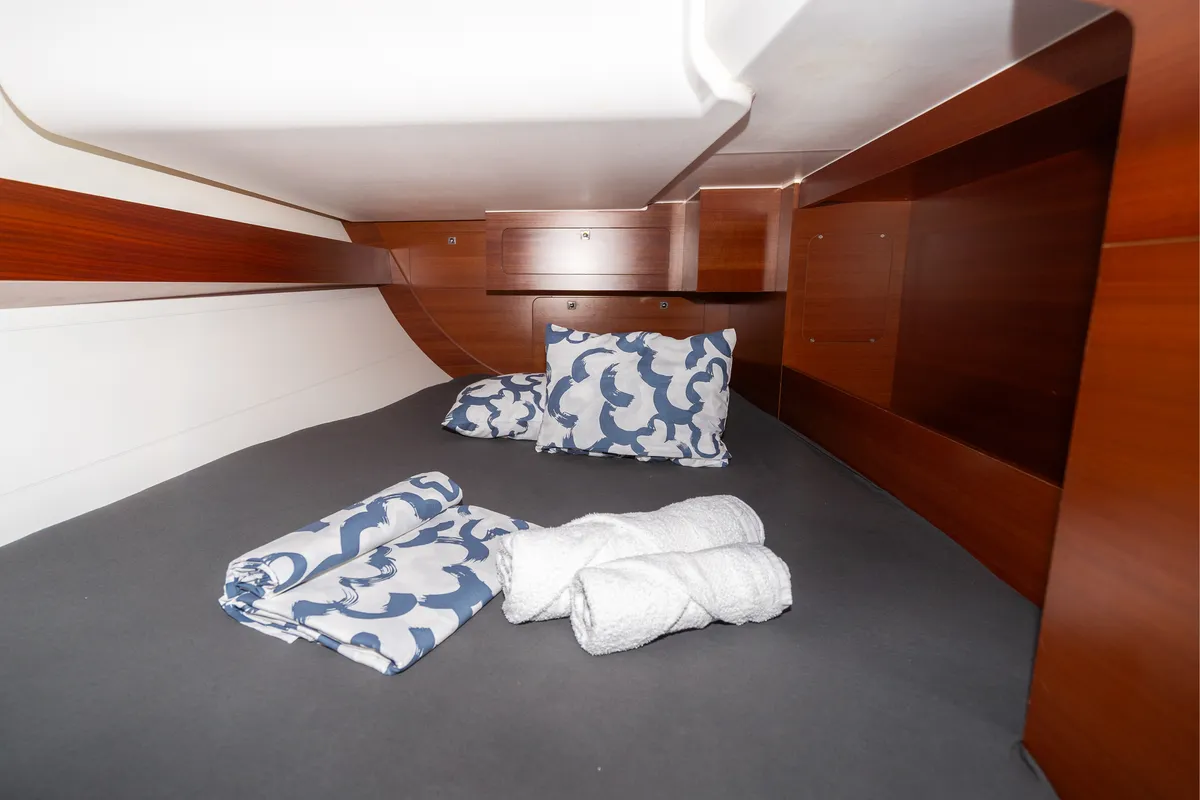 Cabin on Cetus, a Dufour 382 Grand Large sailboat at Grad Pula, Croatia