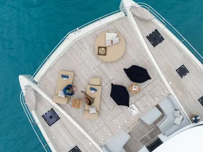 Siete Mares, a Lagoon Lagoon Seventy 8 catamaran at Olbia, Italy