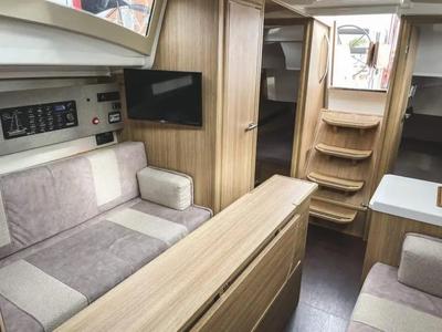 Salon of Ptasia Wyspa, a Northman Maxus 34 sailboat at Sztynort, Poland