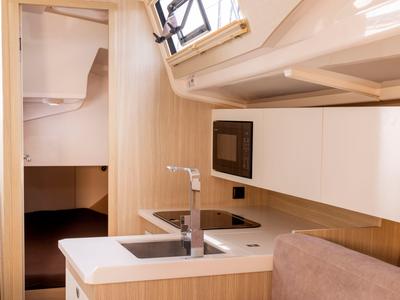 Galley of Ptasia Wyspa, a Northman Maxus 34 sailboat at Sztynort, Poland