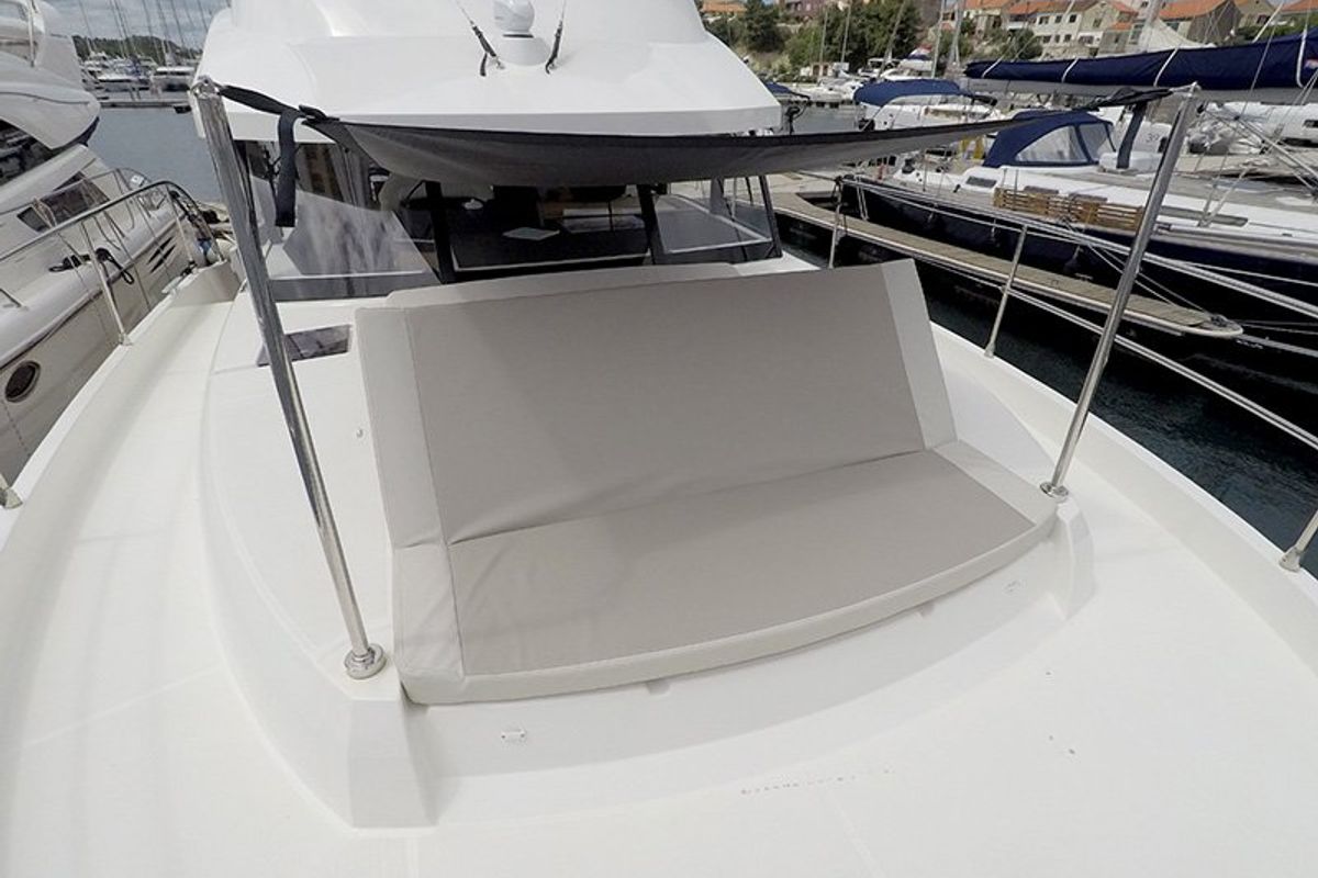 Deck of Ocean Dreamer, a Beneteau Swift Trawler 47 yacht at Grad Šibenik, Croatia