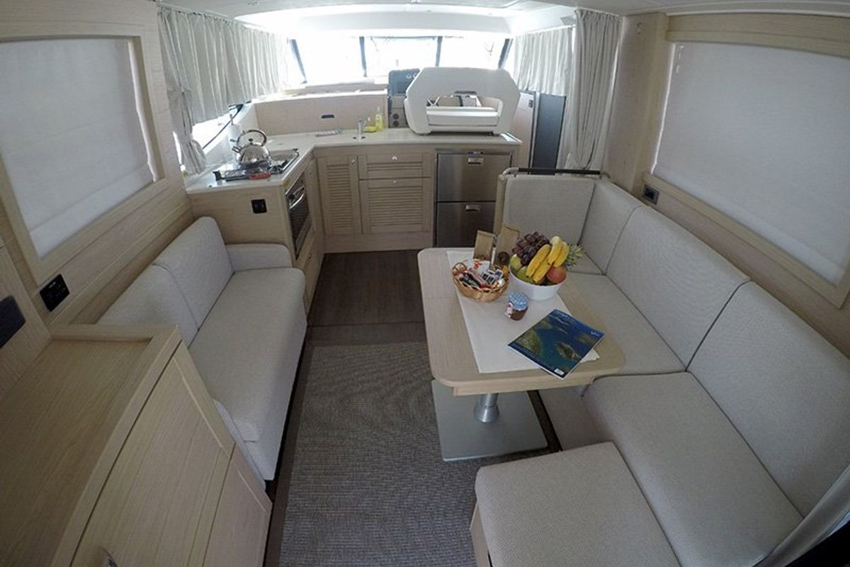 Salon of Ocean Dreamer, a Beneteau Swift Trawler 47 yacht at Grad Šibenik, Croatia