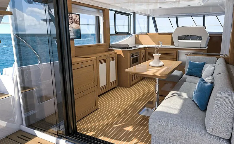 Salon of Ocean Dreamer, a Beneteau Swift Trawler 47 yacht at Grad Šibenik, Croatia