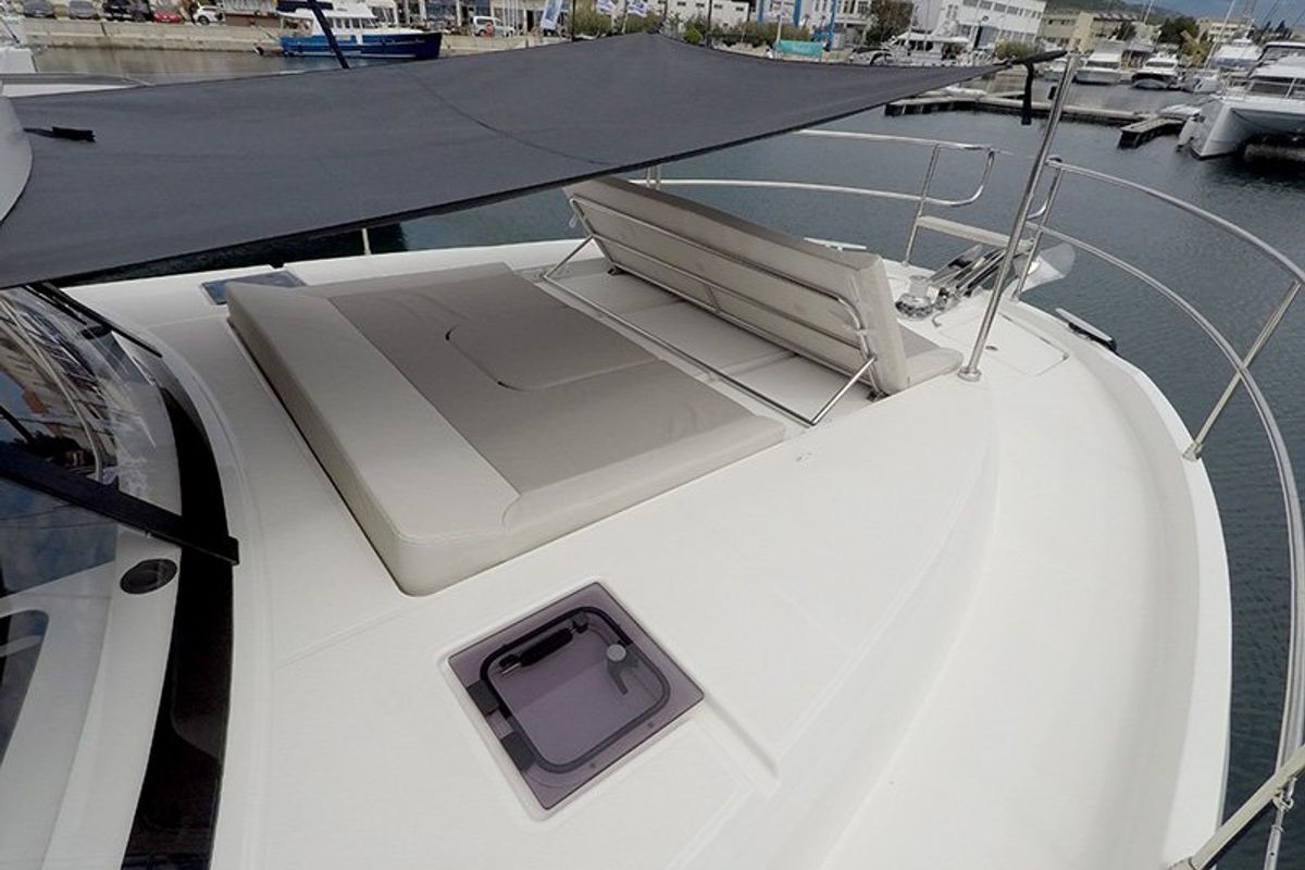 Deck of Ocean Dreamer, a Beneteau Swift Trawler 47 yacht at Grad Šibenik, Croatia