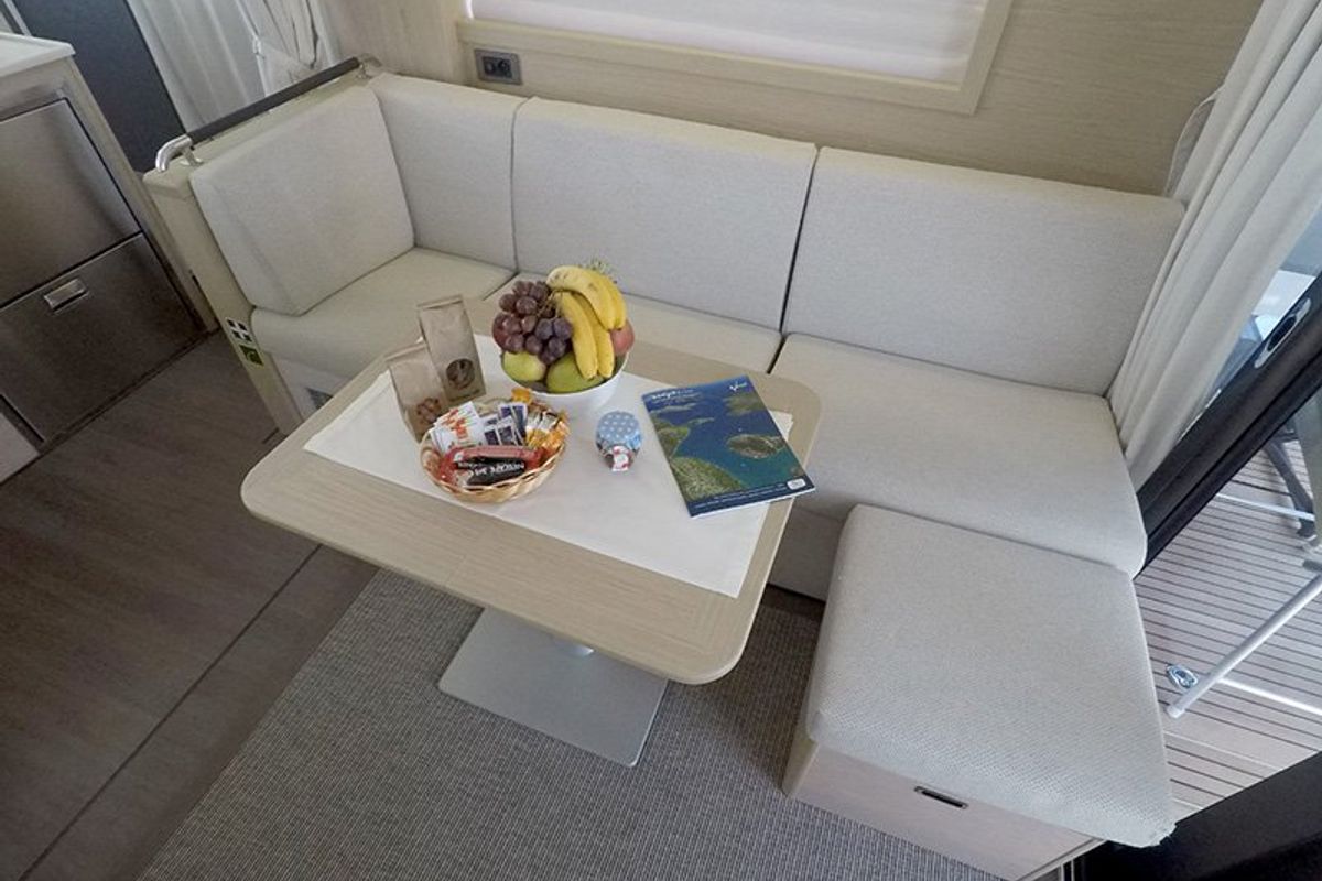 Salon of Ocean Dreamer, a Beneteau Swift Trawler 47 yacht at Grad Šibenik, Croatia