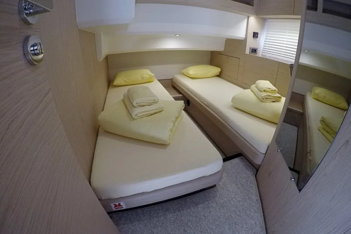 Cabin on Ocean Dreamer, a Beneteau Swift Trawler 47 yacht at Grad Šibenik, Croatia