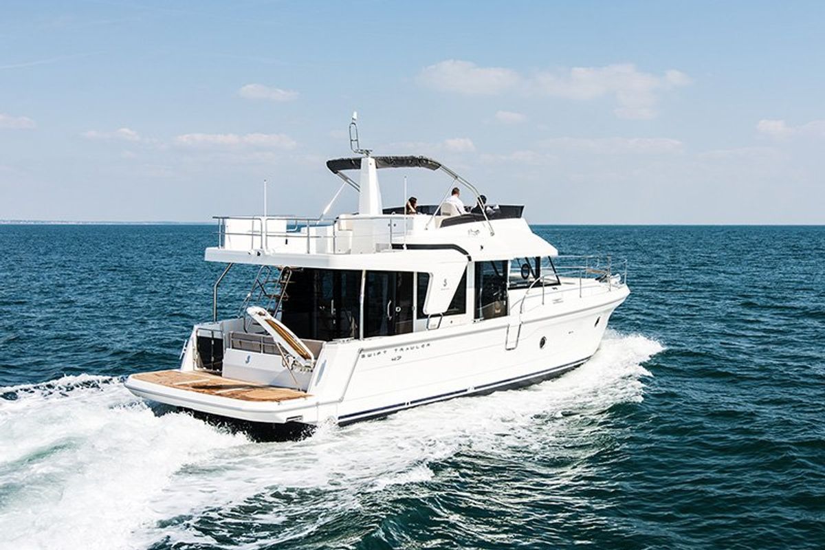 Exterior view of Ocean Dreamer, a Beneteau Swift Trawler 47 yacht at Grad Šibenik, Croatia