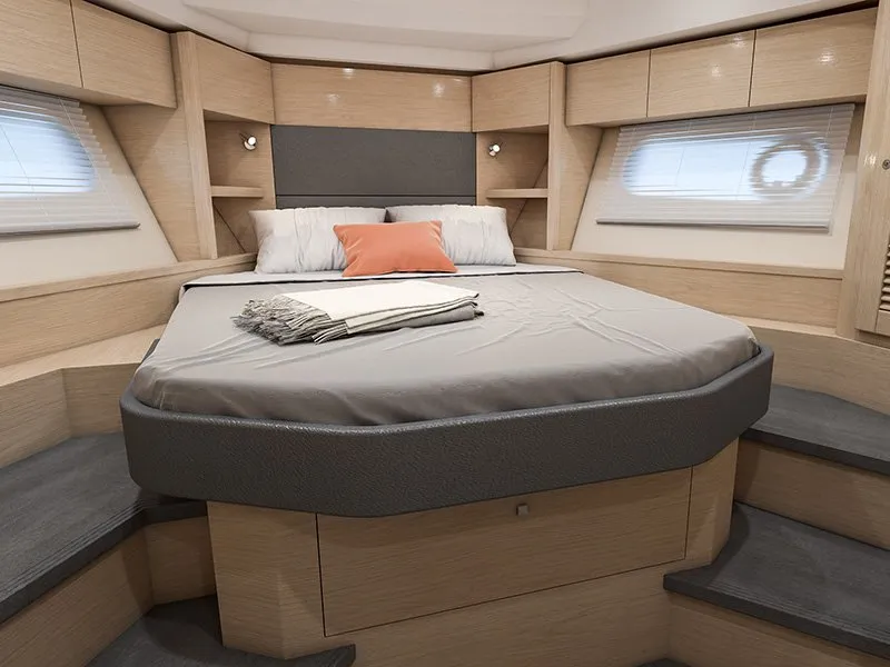Cabin on Ocean Dreamer, a Beneteau Swift Trawler 47 yacht at Grad Šibenik, Croatia