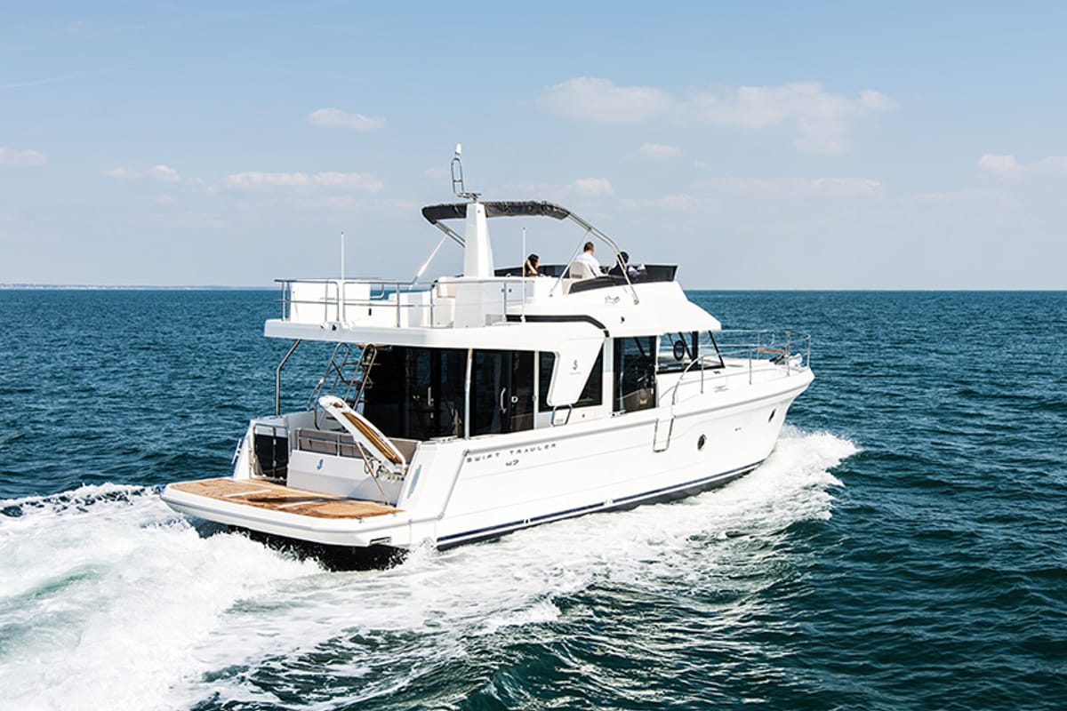 Exterior view of Ocean Dreamer, a Beneteau Swift Trawler 47 yacht at Grad Šibenik, Croatia