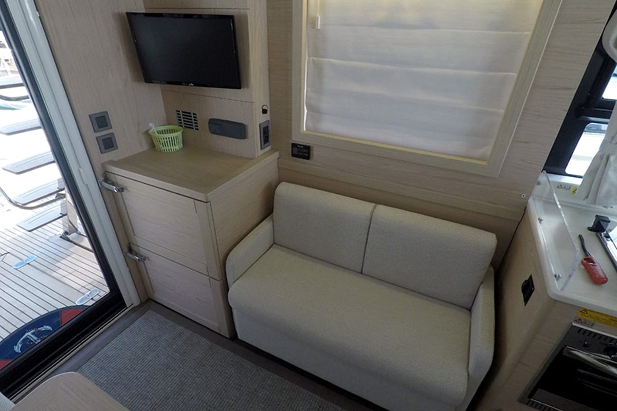 Salon of Ocean Dreamer, a Beneteau Swift Trawler 47 yacht at Grad Šibenik, Croatia