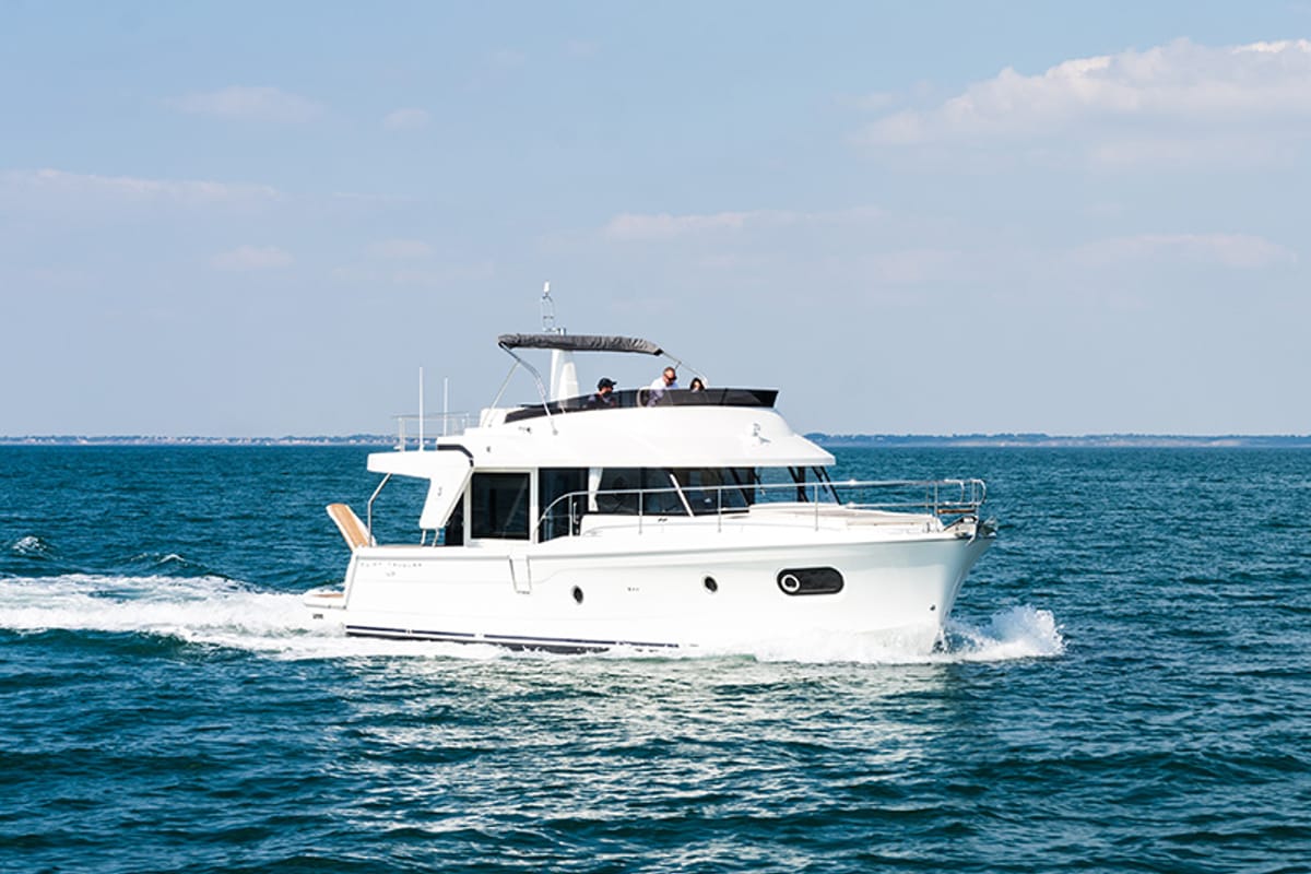 Exterior view of Ocean Dreamer, a Beneteau Swift Trawler 47 yacht at Grad Šibenik, Croatia