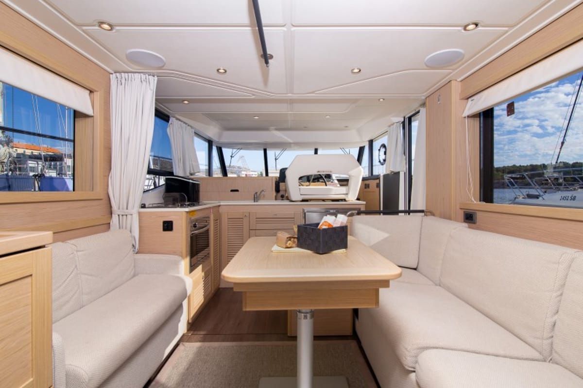 Salon of Ocean Dreamer, a Beneteau Swift Trawler 47 yacht at Grad Šibenik, Croatia