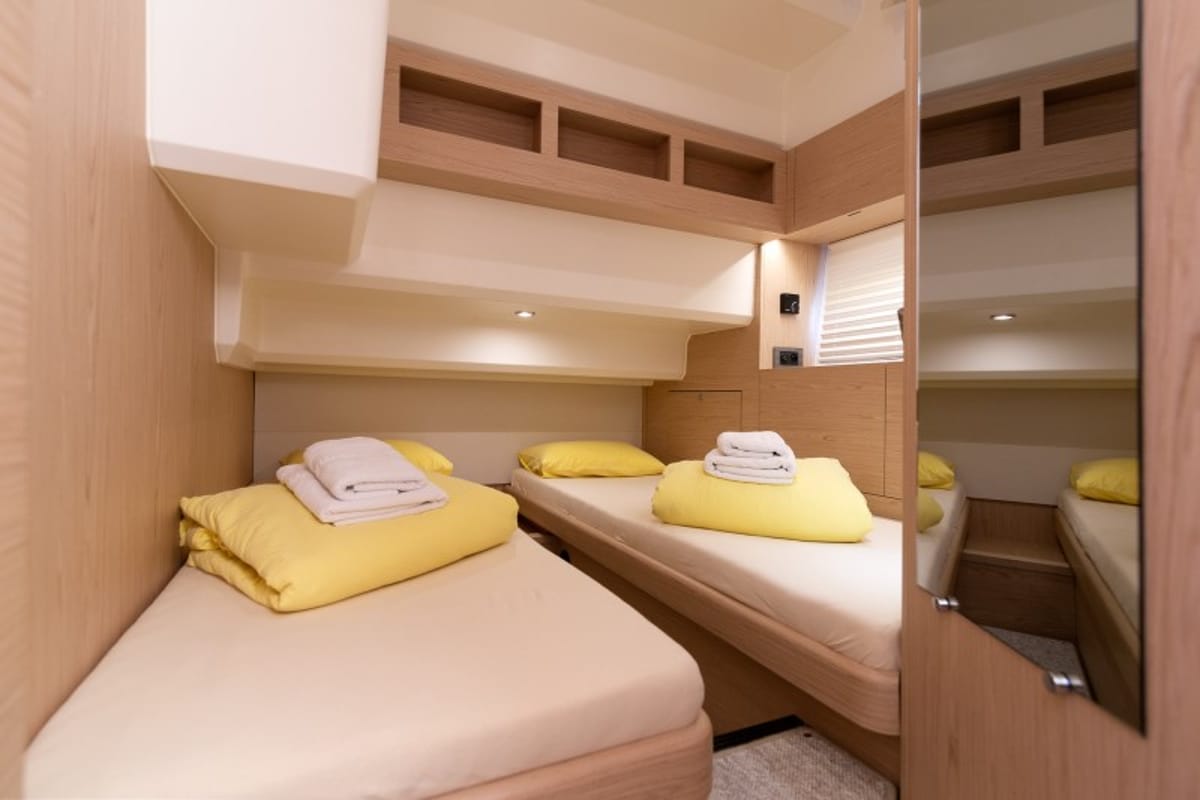 Cabin on Ocean Dreamer, a Beneteau Swift Trawler 47 yacht at Grad Šibenik, Croatia