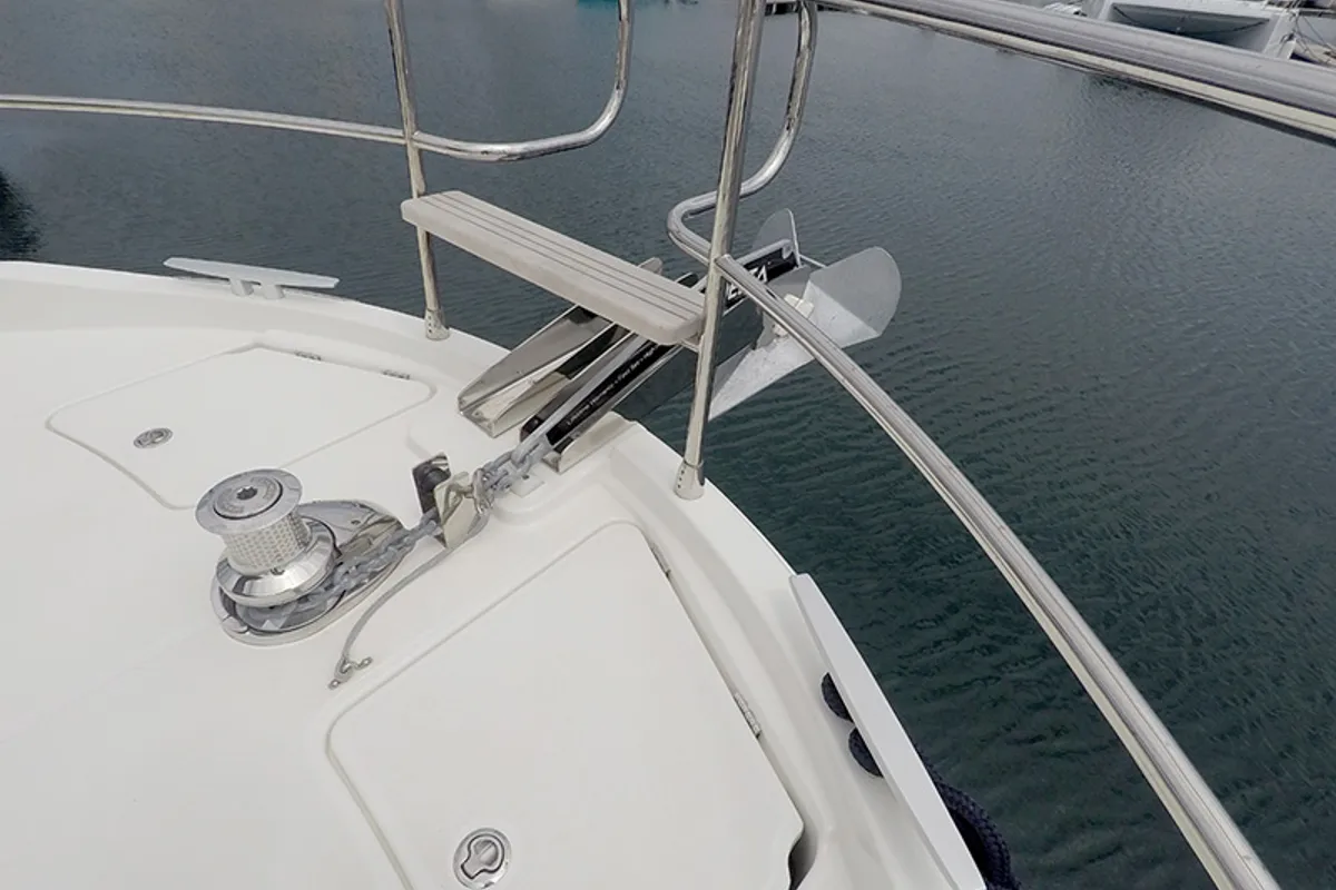 Deck of Ocean Dreamer, a Beneteau Swift Trawler 47 yacht at Grad Šibenik, Croatia