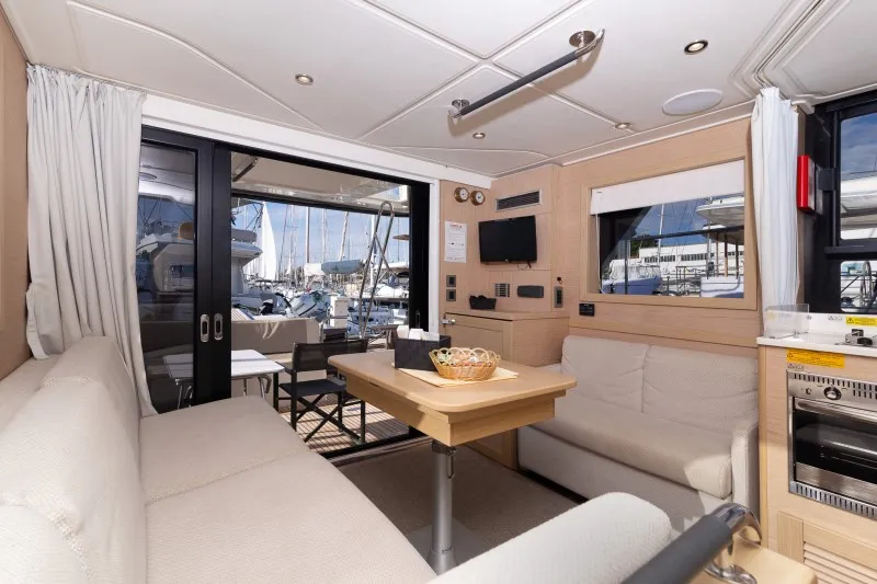 Salon of Ocean Dreamer, a Beneteau Swift Trawler 47 yacht at Grad Šibenik, Croatia