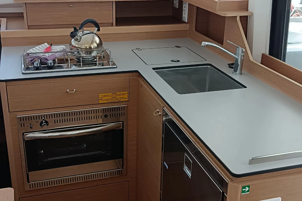 Galley of Insieme, a Excess 11 catamaran at Dubrovnik, Croatia