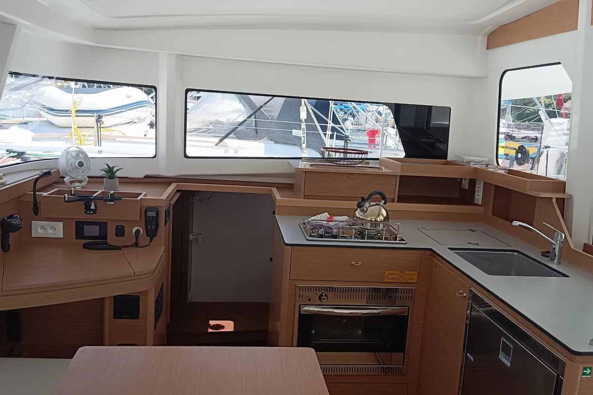 Galley of Insieme, a Excess 11 catamaran at Dubrovnik, Croatia