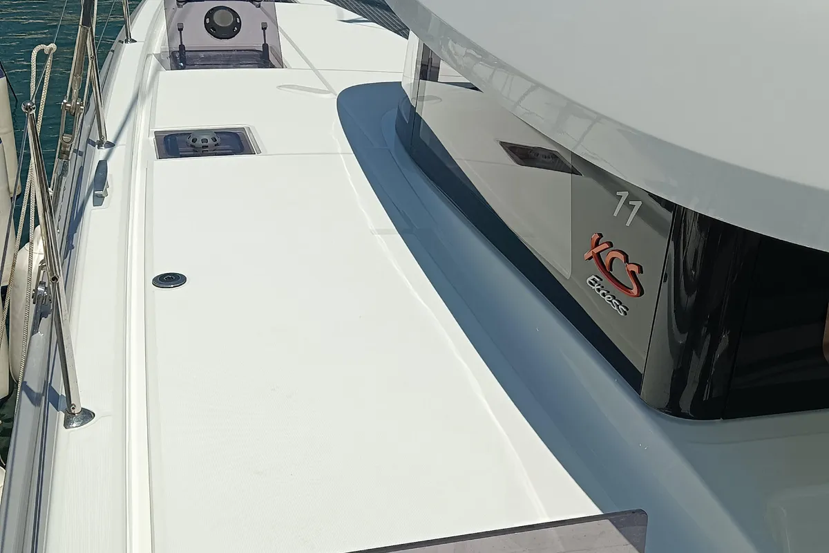 Deck of Insieme, a Excess 11 catamaran at Dubrovnik, Croatia