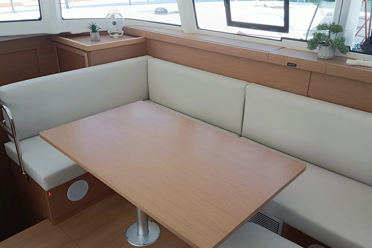 Salon of Insieme, a Excess 11 catamaran at Dubrovnik, Croatia