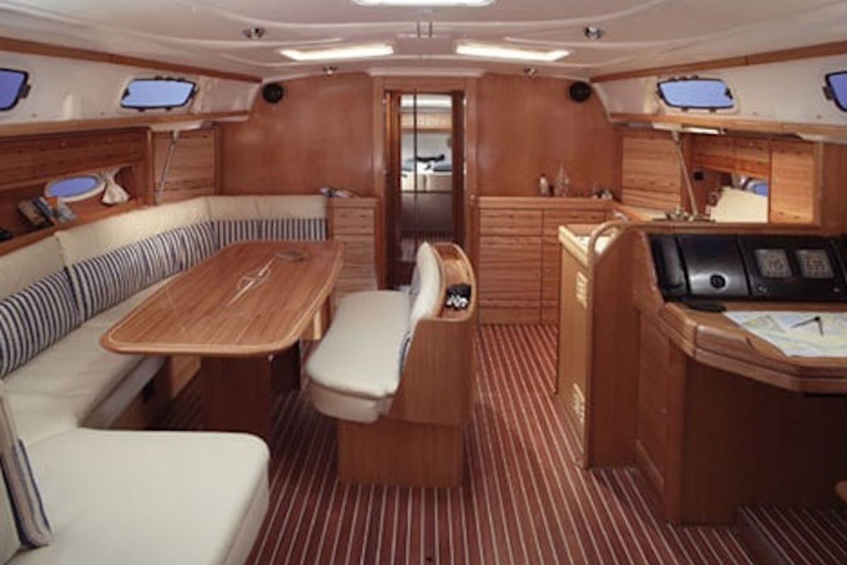 Salon of Lollipop, a Bavaria 50 sailboat at Municipal Unit of Lefkada, Greece