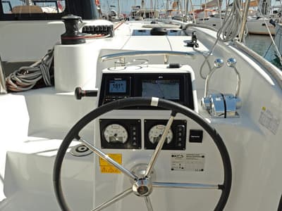 Cockpit of Bronze Kiss, a Excess 11 - 4 + 1 + 1 cab. catamaran at Split, Croatia