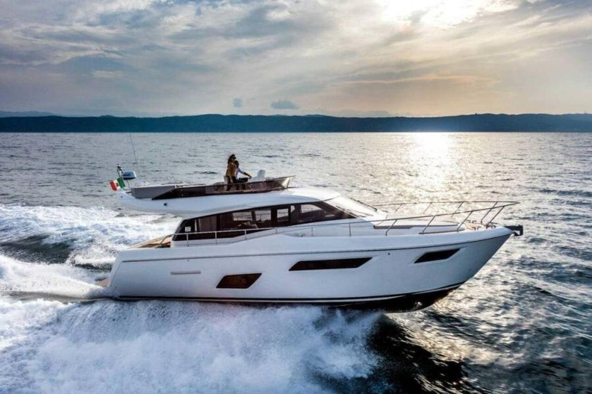Exterior view of Dream, a Ferretti Yachts 450 yacht at Grad Šibenik, Croatia