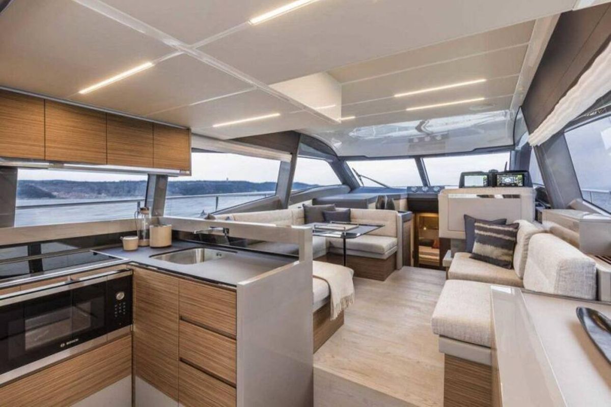 Galley of Dream, a Ferretti Yachts 450 yacht at Grad Šibenik, Croatia