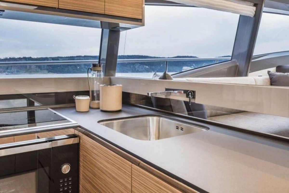 Galley of Dream, a Ferretti Yachts 450 yacht at Grad Šibenik, Croatia