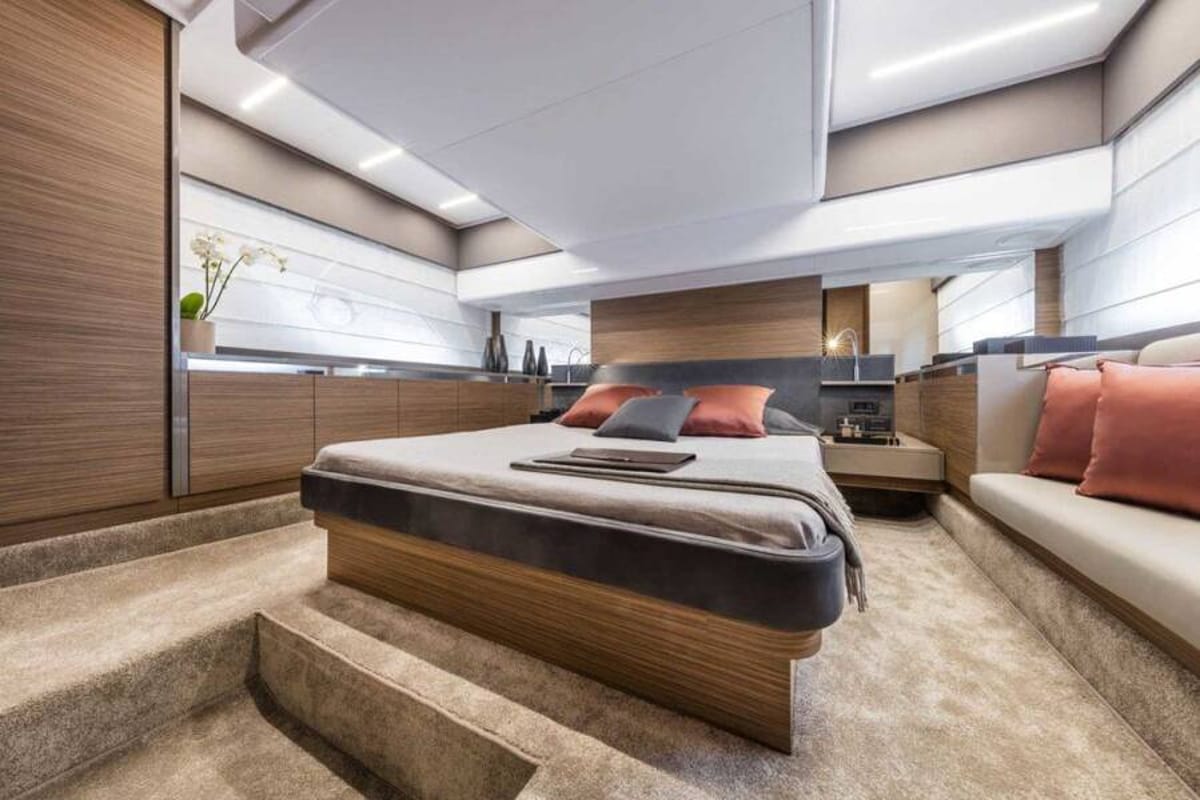 Cabin on Dream, a Ferretti Yachts 450 yacht at Grad Šibenik, Croatia