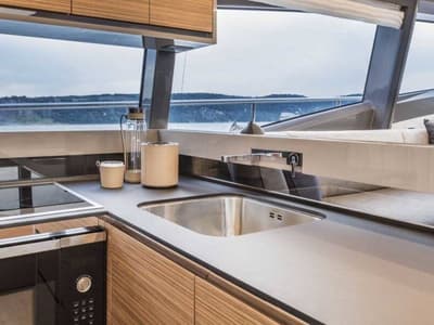 Galley of Dream, a Ferretti Yachts 450 yacht at Grad Šibenik, Croatia